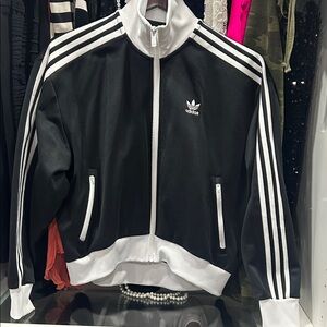 Adidas Women's Black and White Bomber Jacket